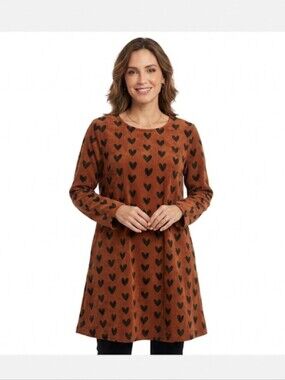 Compania Fantastica A Little Heart To Heart Dress XL Corduroy Long Sleeve  #2140